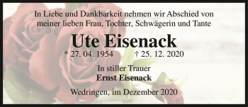 Traueranzeige von Ute Eisenack  von Magdeburger Volksstimme
