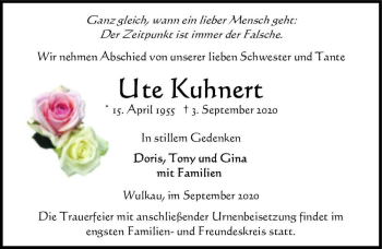 Traueranzeige von Ute Kuhnert  von Magdeburger Volksstimme