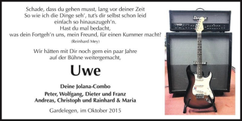Traueranzeige von Uwe  von Magdeburger Volksstimme