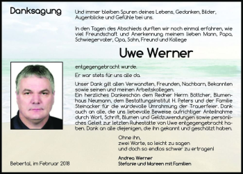 Traueranzeige von Uwe Werner  von Magdeburger Volksstimme