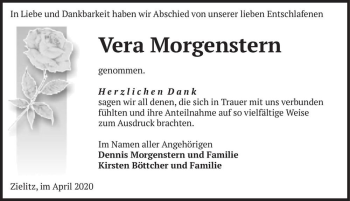 Traueranzeige von Vera Morgenstern  von Magdeburger Volksstimme