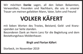 Traueranzeige von Volker Käfert  von Magdeburger Volksstimme