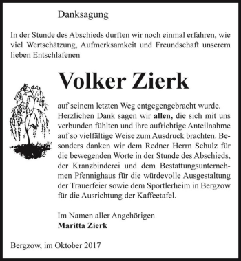 Traueranzeige von Volker Zierk  von Magdeburger Volksstimme