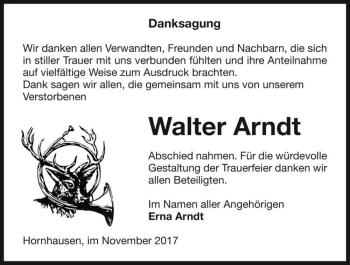 Traueranzeige von Walter Arndt  von Magdeburger Volksstimme