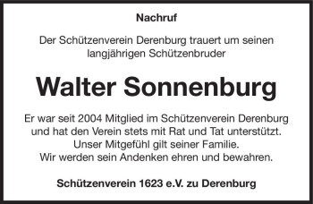 Traueranzeige von Walter Sonnenburg  von Magdeburger Volksstimme