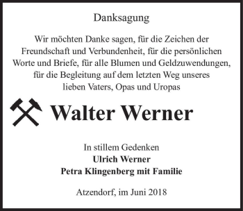 Traueranzeige von Walter Werner  von Magdeburger Volksstimme