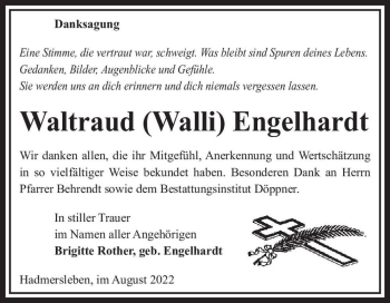 Traueranzeige von Waltraud 