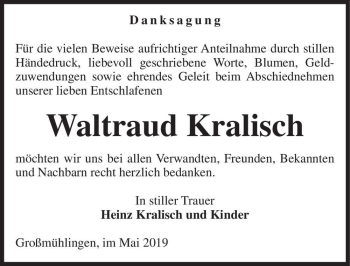 Traueranzeige von Waltraud Kralisch  von Magdeburger Volksstimme