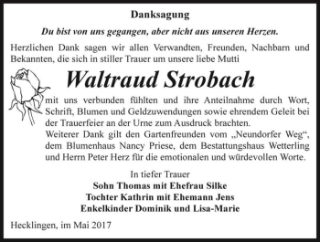 Traueranzeige von Waltraud Strobach  von Magdeburger Volksstimme