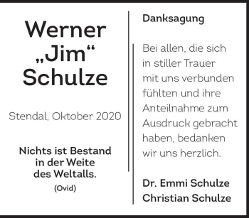 Traueranzeige von Werner 