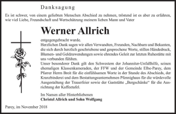 Traueranzeige von Werner Allrich  von Magdeburger Volksstimme