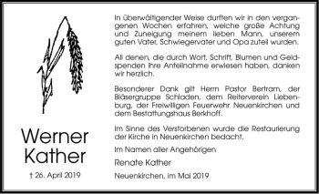 Traueranzeige von Werner Kather  von Magdeburger Volksstimme