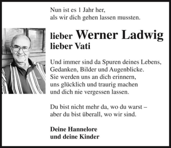 Traueranzeige von Werner Ladwig  von Magdeburger Volksstimme