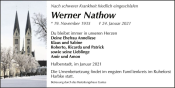 Traueranzeige von Werner Nathow  von Magdeburger Volksstimme