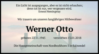 Traueranzeige von Werner Otto  von Magdeburger Volksstimme