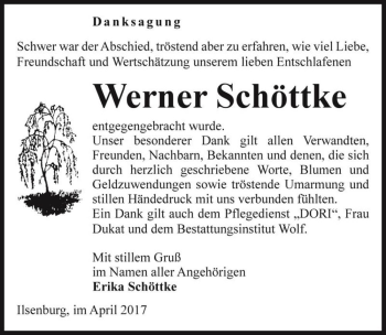 Traueranzeige von Werner Schöttke  von Magdeburger Volksstimme