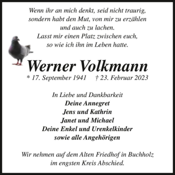 Traueranzeige von Werner Volkmann  von Magdeburger Volksstimme