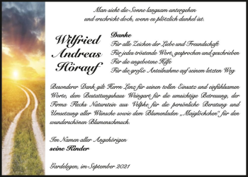 Traueranzeige von Wilfried Andreas Hörauf  von Magdeburger Volksstimme