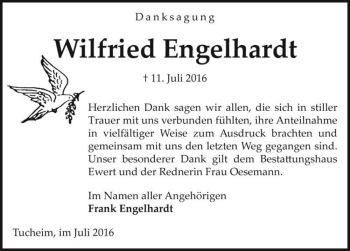 Traueranzeige von Wilfried Engelhardt  von Magdeburger Volksstimme