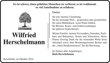 Traueranzeige von Wilfried Herschelmann  von Magdeburger Volksstimme