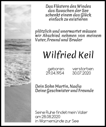 Traueranzeige von Wilfried Keil  von Magdeburger Volksstimme