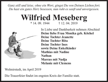 Traueranzeige von Wilfried Meseberg  von Magdeburger Volksstimme