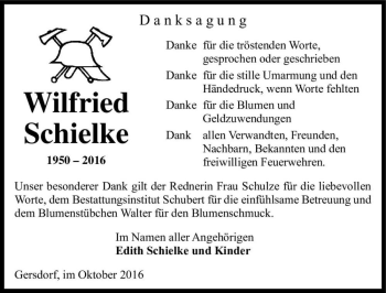 Traueranzeige von Wilfried Schielke  von Magdeburger Volksstimme