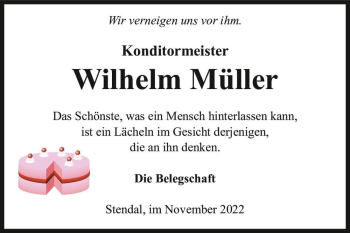 Traueranzeige von Wilhelm Müller  von Magdeburger Volksstimme