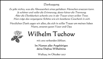 Traueranzeige von Wilhelm Tuchow  von Magdeburger Volksstimme