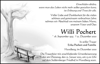 Traueranzeige von Willi Pochert  von Magdeburger Volksstimme