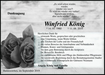 Traueranzeige von Winfried König  von Magdeburger Volksstimme