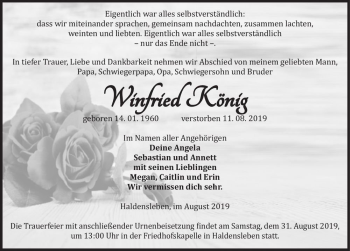 Traueranzeige von Winfried König  von Magdeburger Volksstimme