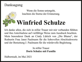 Traueranzeige von Winfried Schulze  von Magdeburger Volksstimme