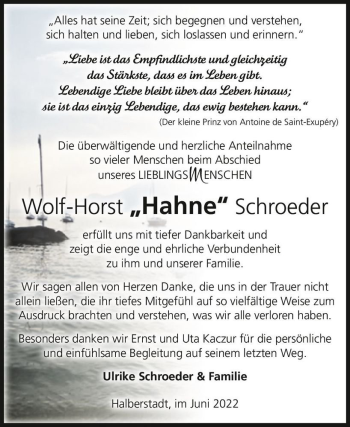 Traueranzeige von Wolf-Horst 