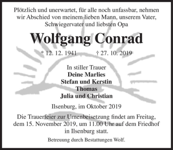 Traueranzeige von Wolfgang Conrad  von Magdeburger Volksstimme