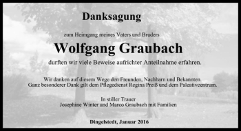 Traueranzeige von Wolfgang Graubach  von Magdeburger Volksstimme