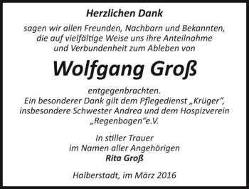 Traueranzeige von Wolfgang Groß  von Magdeburger Volksstimme