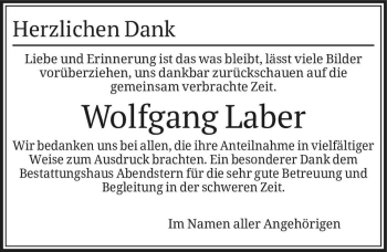Traueranzeige von Wolfgang Laber  von Magdeburger Volksstimme