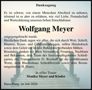 Traueranzeige von Wolfgang Meyer  von Magdeburger Volksstimme