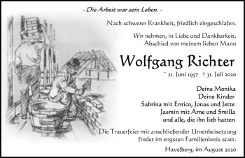 Traueranzeige von Wolfgang Richter  von Magdeburger Volksstimme