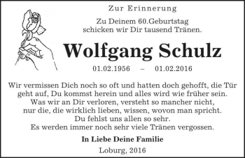 Traueranzeige von Wolfgang Schulz  von Magdeburger Volksstimme