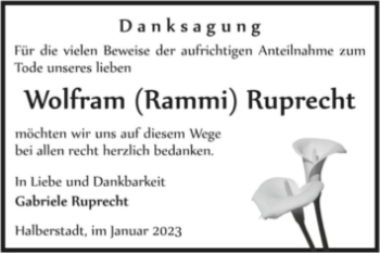 Traueranzeige von Wolfram 