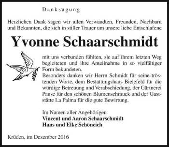 Traueranzeige von Yvonne Schaarschmidt  von Magdeburger Volksstimme