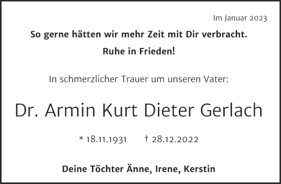 Traueranzeige von Armin Kurt Dieter Gerlach von Mitteldeutsche Zeitung Halle/Saalkreis