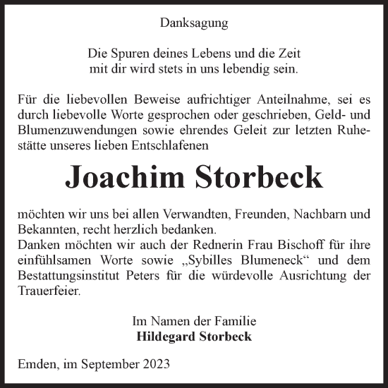 Traueranzeige von Joachim Storbeck von Volksstimme Haldensleben/Wolmirstedt