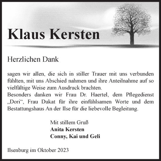 Traueranzeige von Klaus Kersten von Volksstimme Wernigerode