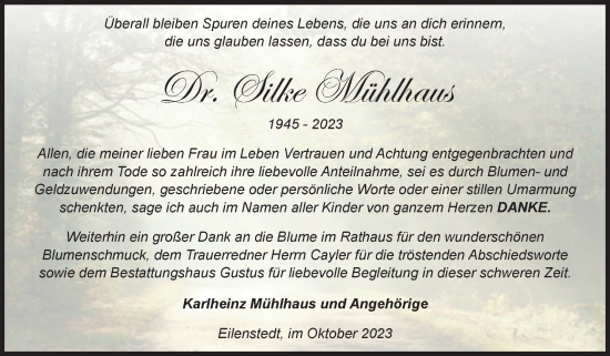 Traueranzeige von Silke Mühlhaus von Volksstimme Halberstadt