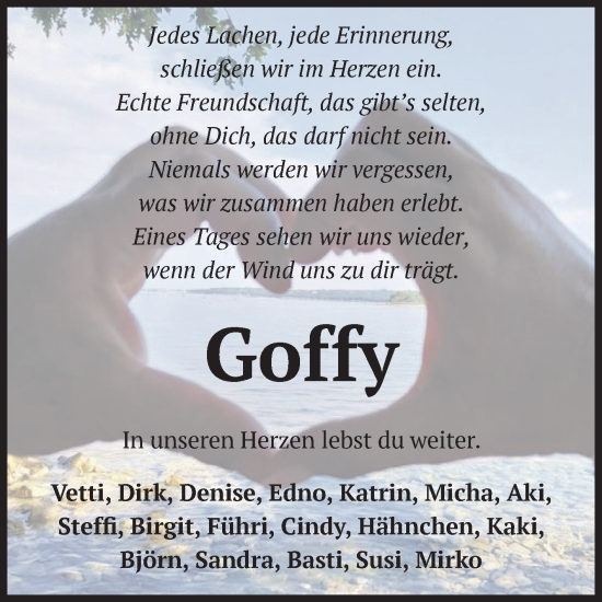 Traueranzeige von Goffy  von Volksstimme Altmark West