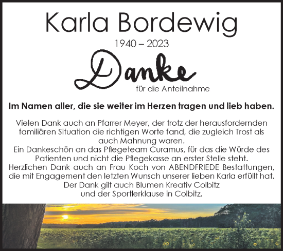 Traueranzeige von Karla Bordewig von Volksstimme Haldensleben/Wolmirstedt
