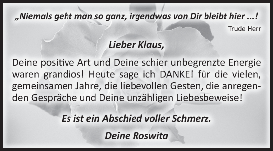 Traueranzeige von Klaus  von Volksstimme Magdeburg